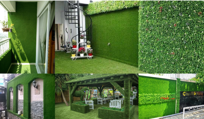 Các bước tự thi công cỏ nhân tạo dán tường